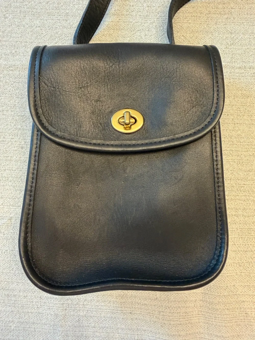 Vintage Coach Crossbody Bag Black Leather Turnlock No. 9978 90s Coach Purse